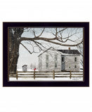 A Little Snow House 1 Black Framed Print Wall Art - Homeroots
