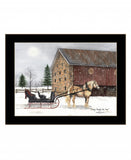 Dashing Though The Snow Black Framed Print Wall Art - Homeroots