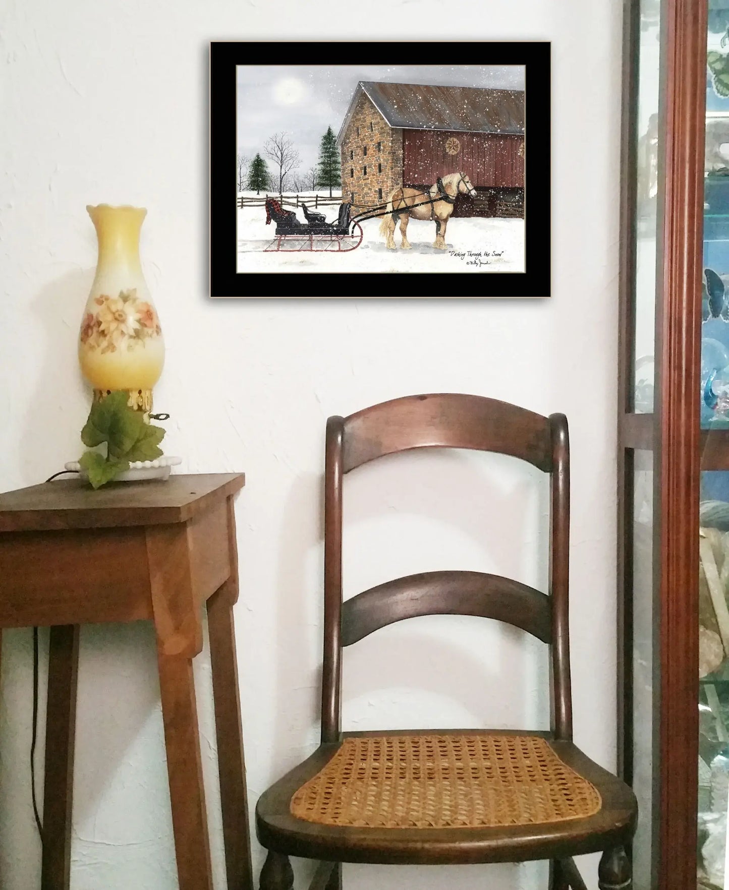 Dashing Though The Snow Black Framed Print Wall Art - Homeroots - Flyclothing LLC