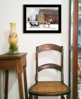 Dashing Though The Snow Black Framed Print Wall Art - Homeroots - Flyclothing LLC