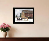 Dashing Though The Snow Black Framed Print Wall Art - Homeroots - Flyclothing LLC