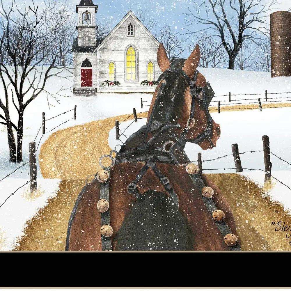 Sleigh Bells Ring 1 Black Framed Print Wall Art - Homeroots - Flyclothing LLC