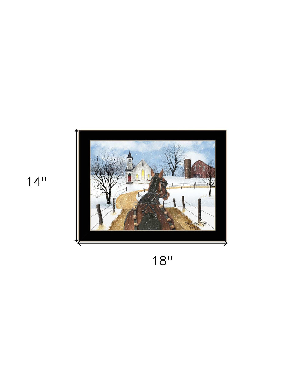 Sleigh Bells Ring 1 Black Framed Print Wall Art - Homeroots - Flyclothing LLC