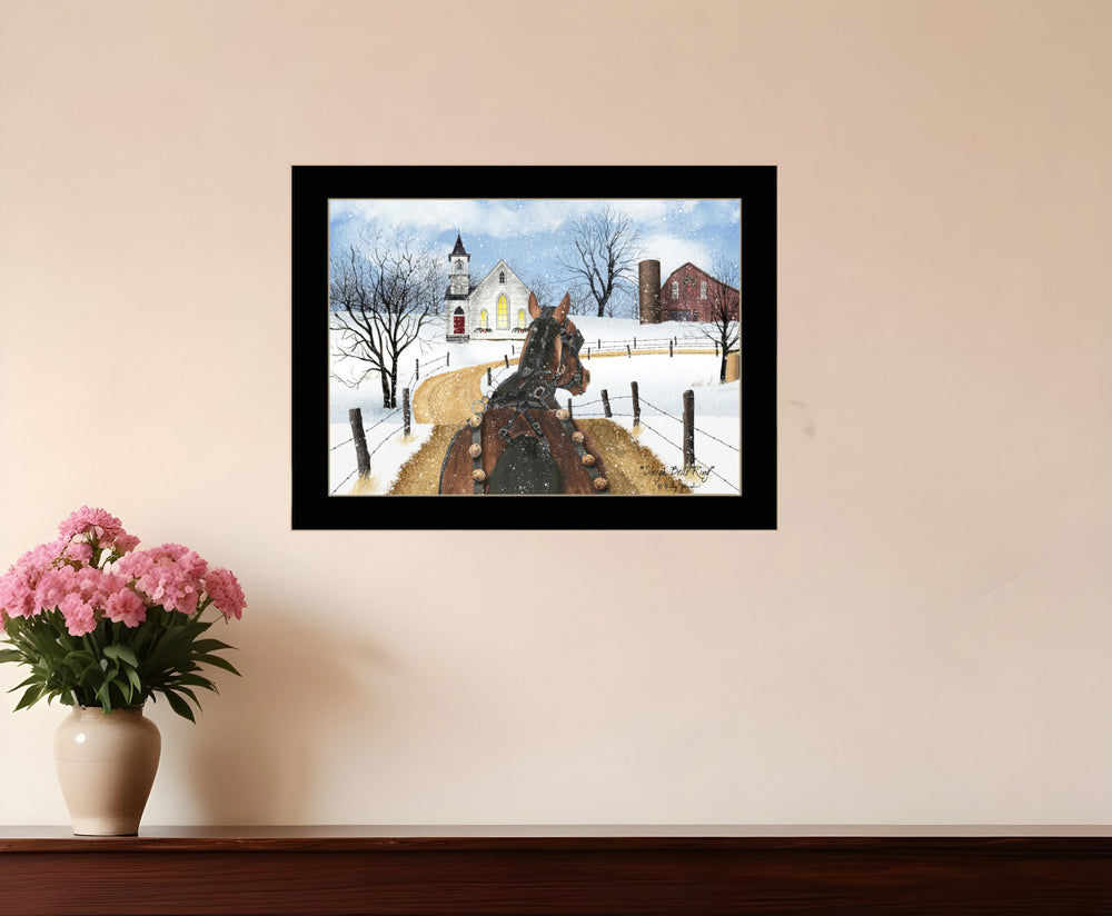 Sleigh Bells Ring 1 Black Framed Print Wall Art - Homeroots