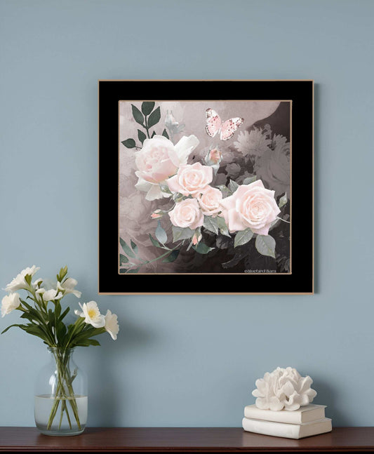 Noir Roses 1 Black Framed Print Wall Art - Homeroots - Flyclothing LLC