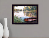 Rowboat Pond Landscape 1 Black Framed Print Wall Art - Homeroots - Flyclothing LLC