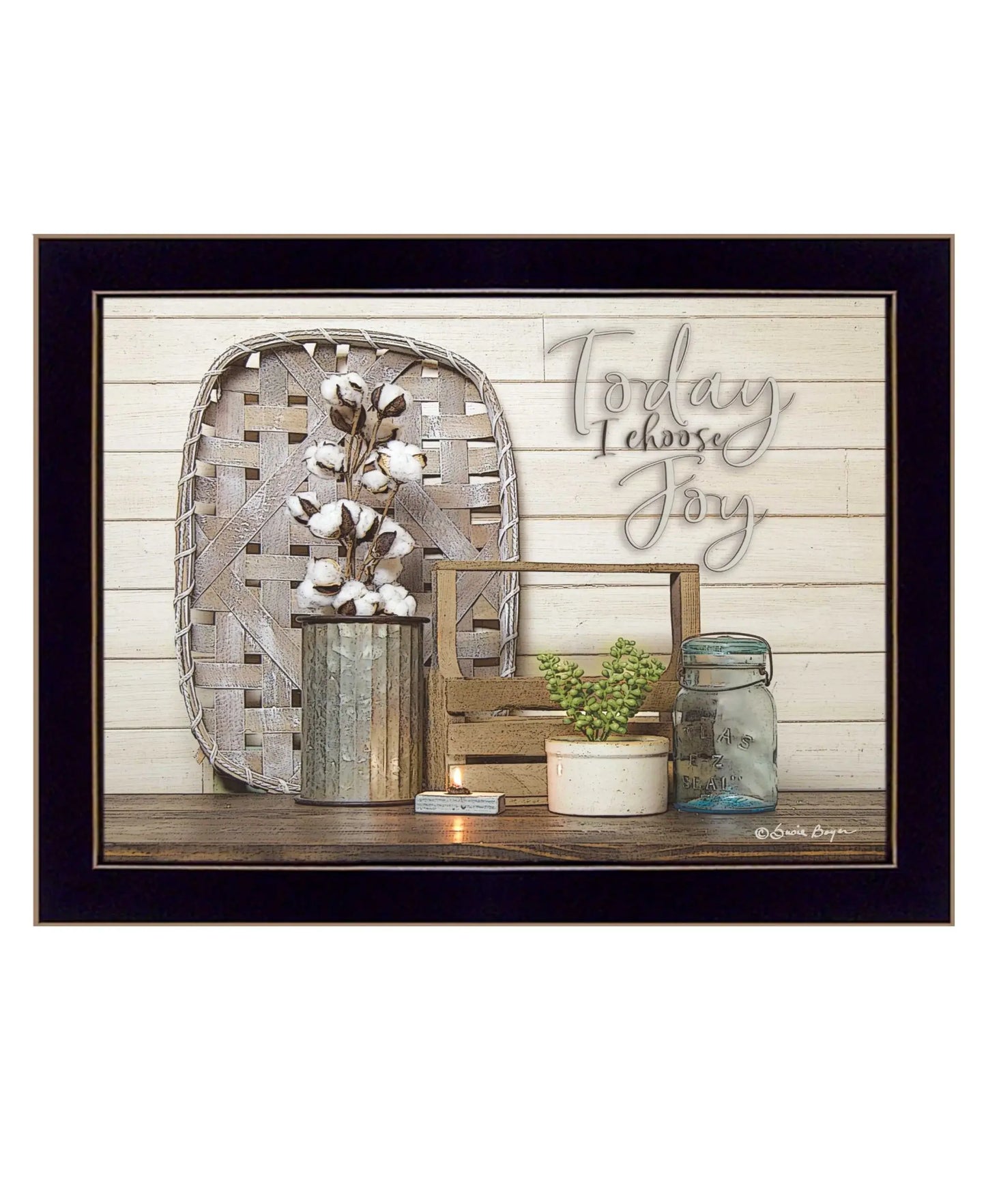 Today I Choose Joy 1 Black Framed Print Wall Art - Homeroots - Flyclothing LLC