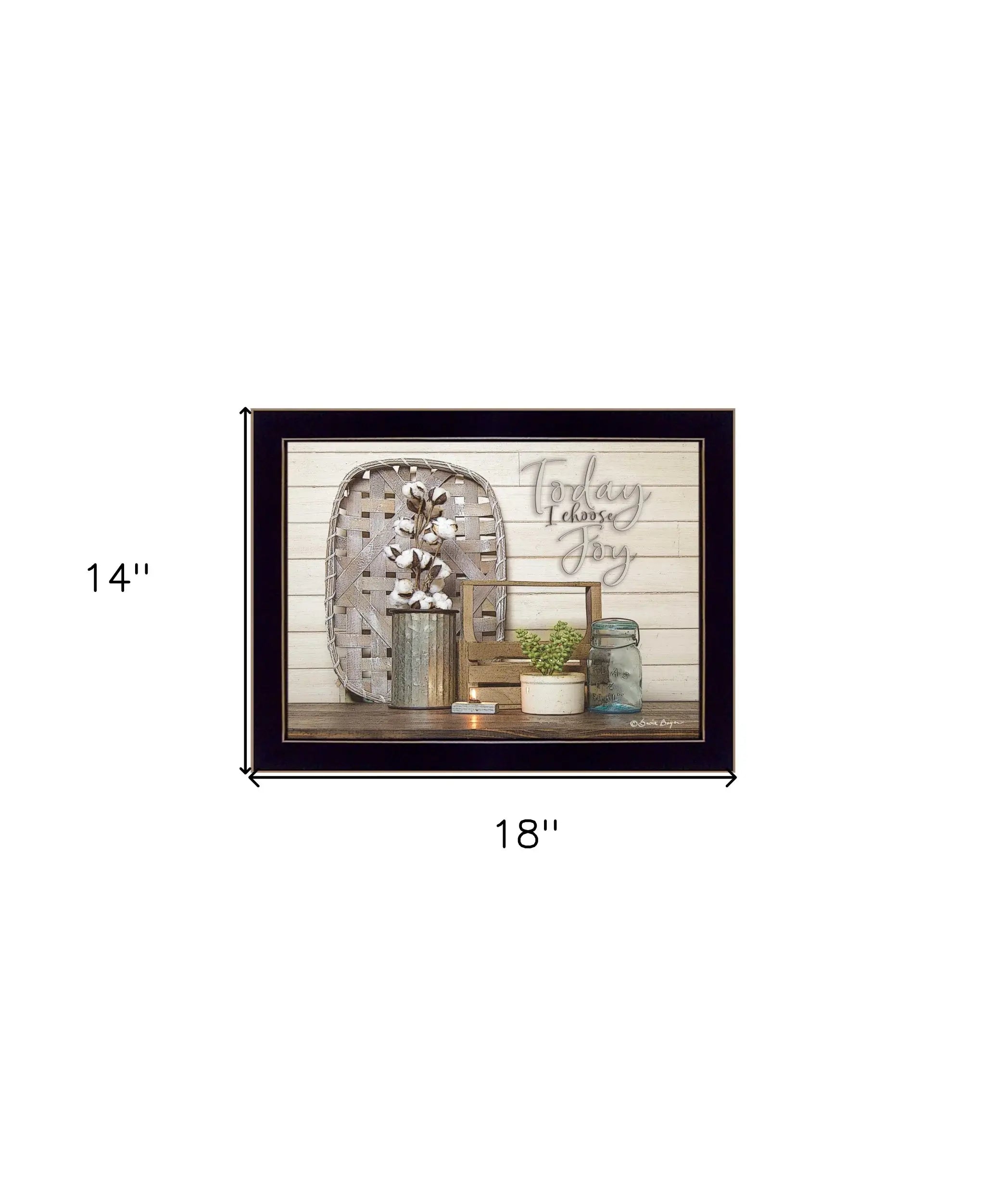 Today I Choose Joy 1 Black Framed Print Wall Art - Homeroots - Flyclothing LLC