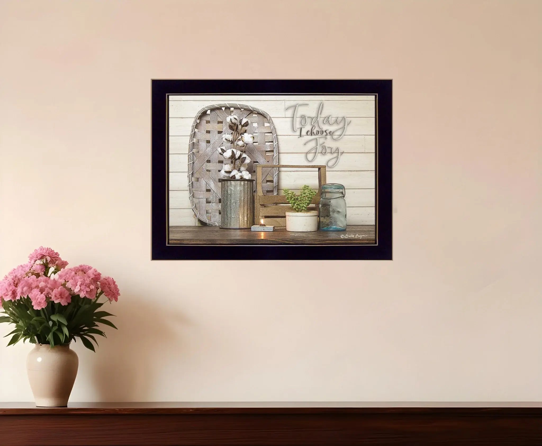 Today I Choose Joy 1 Black Framed Print Wall Art - Homeroots - Flyclothing LLC
