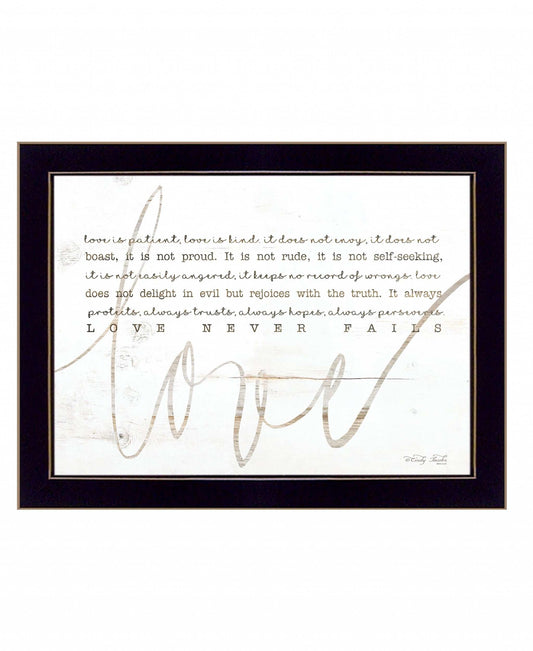 Love Never Fails 1 Black Framed Print Wall Art - Homeroots - Flyclothing LLC