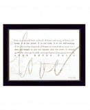 Love Never Fails 1 Black Framed Print Wall Art - Homeroots