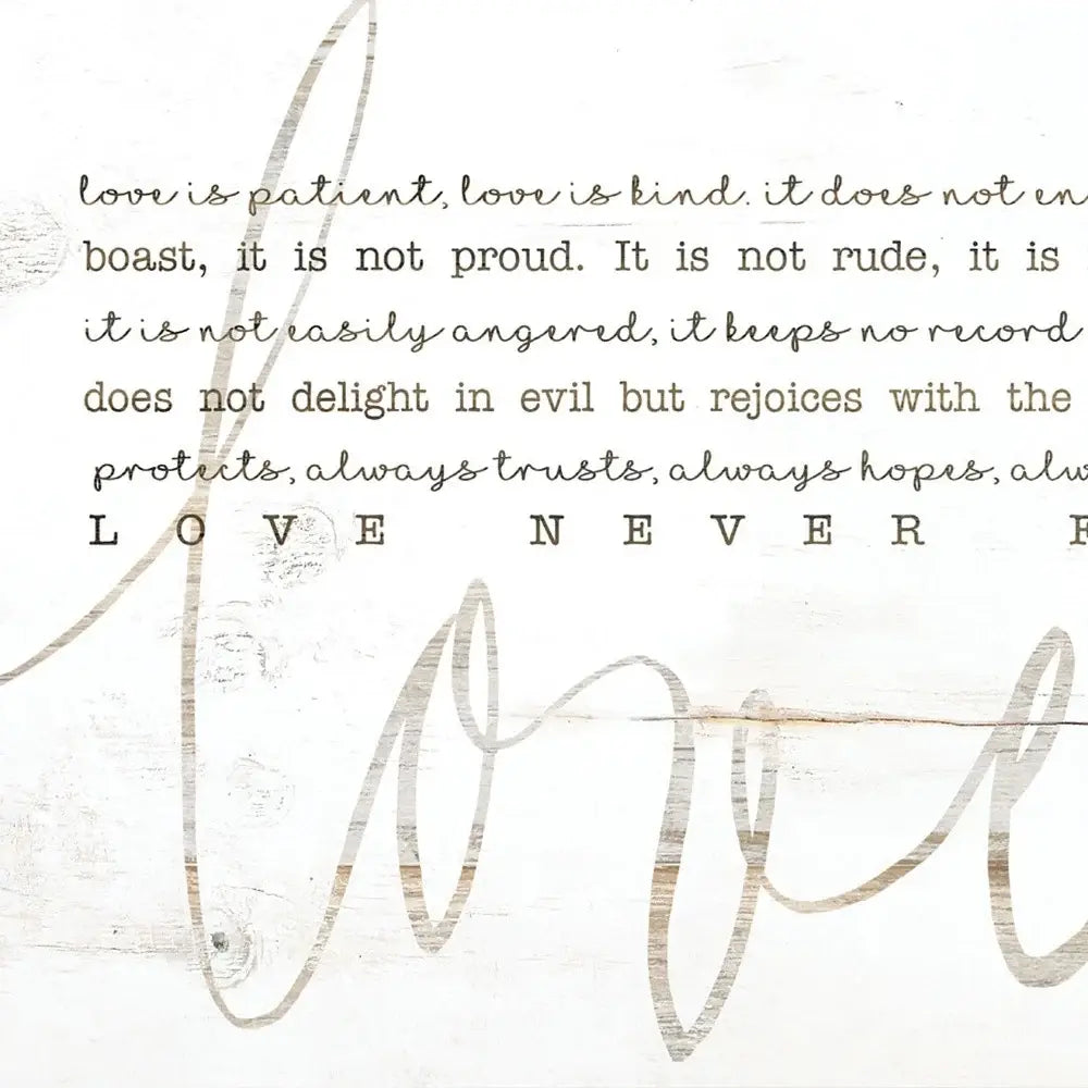 Love Never Fails 1 Black Framed Print Wall Art - Homeroots - Flyclothing LLC
