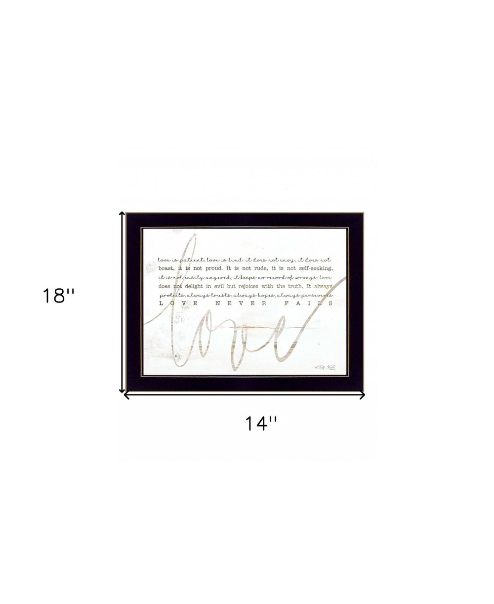 Love Never Fails 1 Black Framed Print Wall Art - Homeroots - Flyclothing LLC