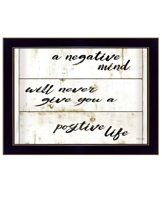 Positive Life Black Framed Print Wall Art - Homeroots - Flyclothing LLC