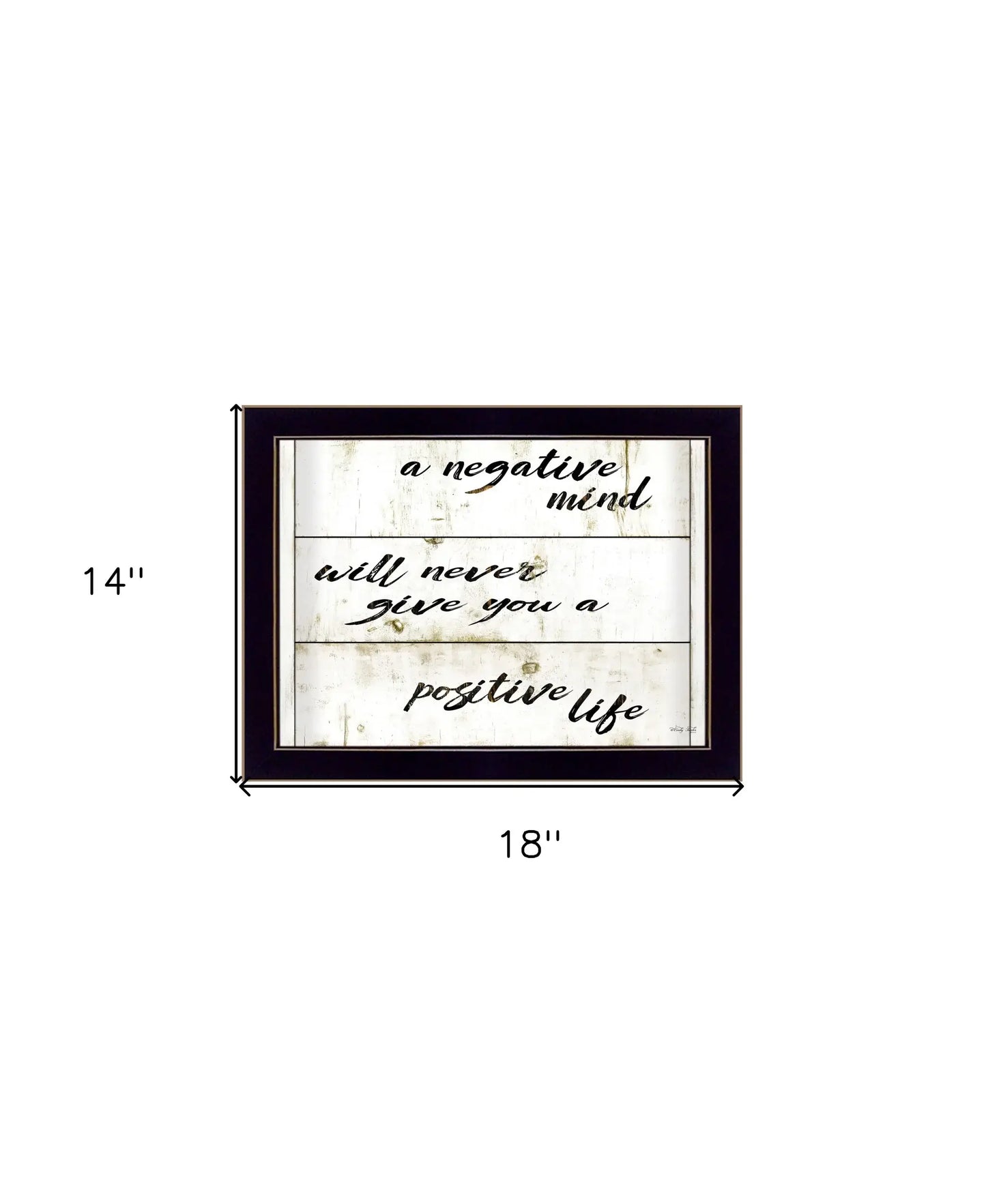 Positive Life Black Framed Print Wall Art - Homeroots - Flyclothing LLC