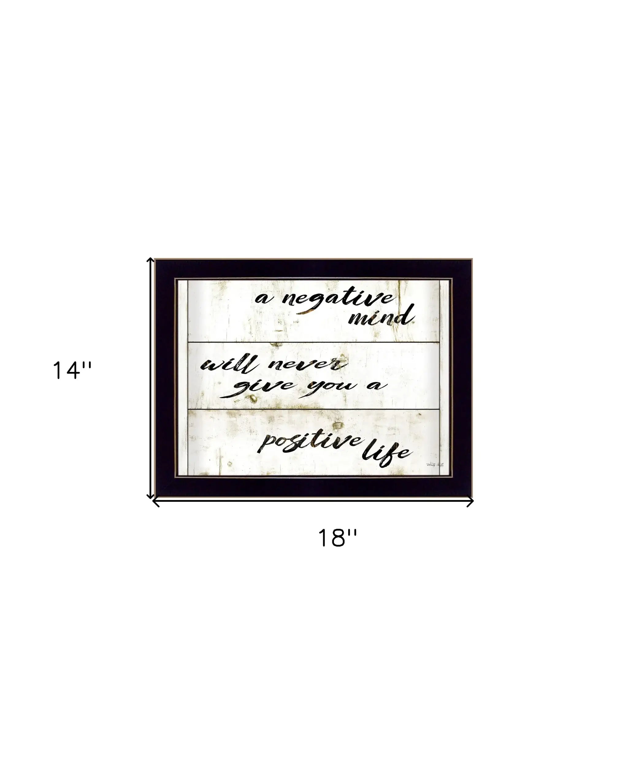 Positive Life Black Framed Print Wall Art - Homeroots - Flyclothing LLC