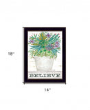 Believe Succulents 1 Black Framed Print Wall Art - Homeroots - Flyclothing LLC