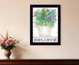 Believe Succulents 1 Black Framed Print Wall Art - Homeroots