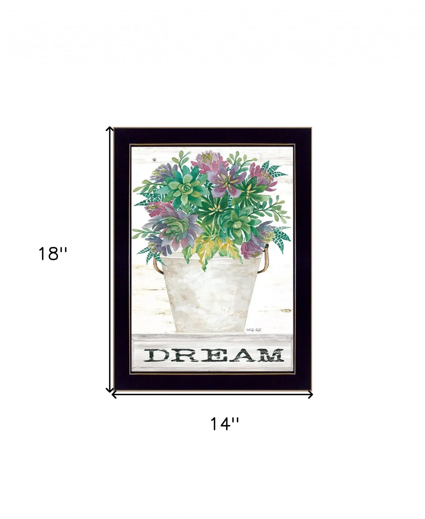 Dream Succulents 1 Black Framed Print Wall Art - Homeroots - Flyclothing LLC