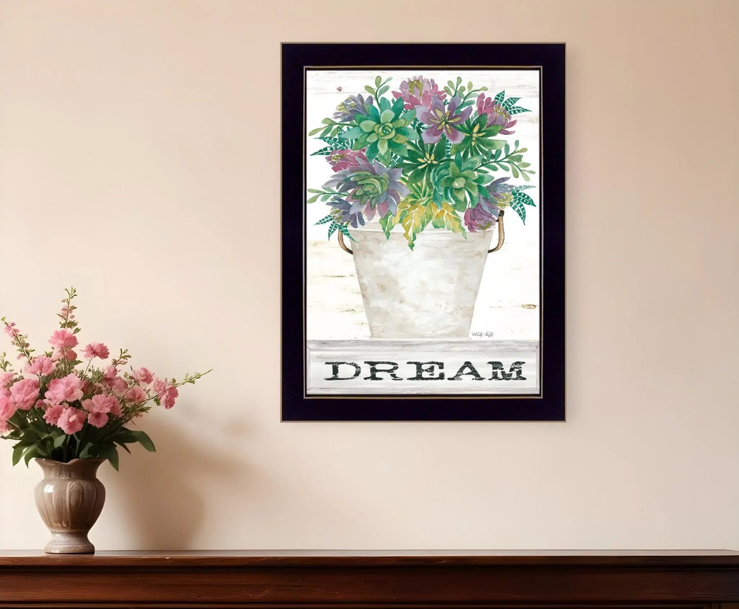 Dream Succulents 1 Black Framed Print Wall Art - Homeroots - Flyclothing LLC
