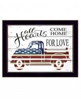 All Hearts Come Home for Love Truck 1 Black Framed Print Wall Art - Homeroots - Flyclothing LLC