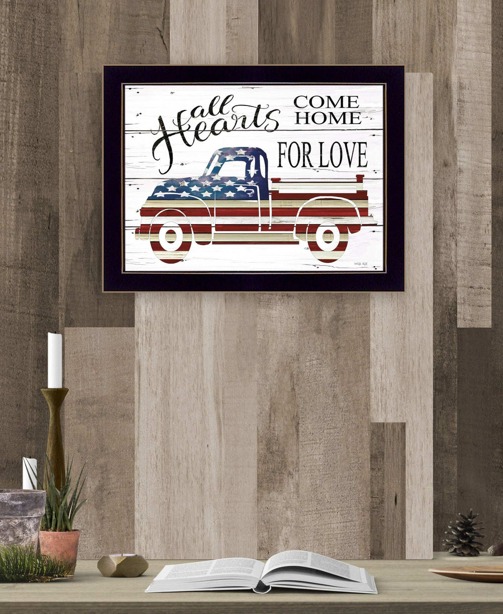 All Hearts Come Home for Love Truck 1 Black Framed Print Wall Art - Homeroots - Flyclothing LLC
