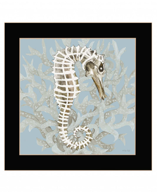Coral Seahorse I 1 Black Framed Print Wall Art - Homeroots - Flyclothing LLC