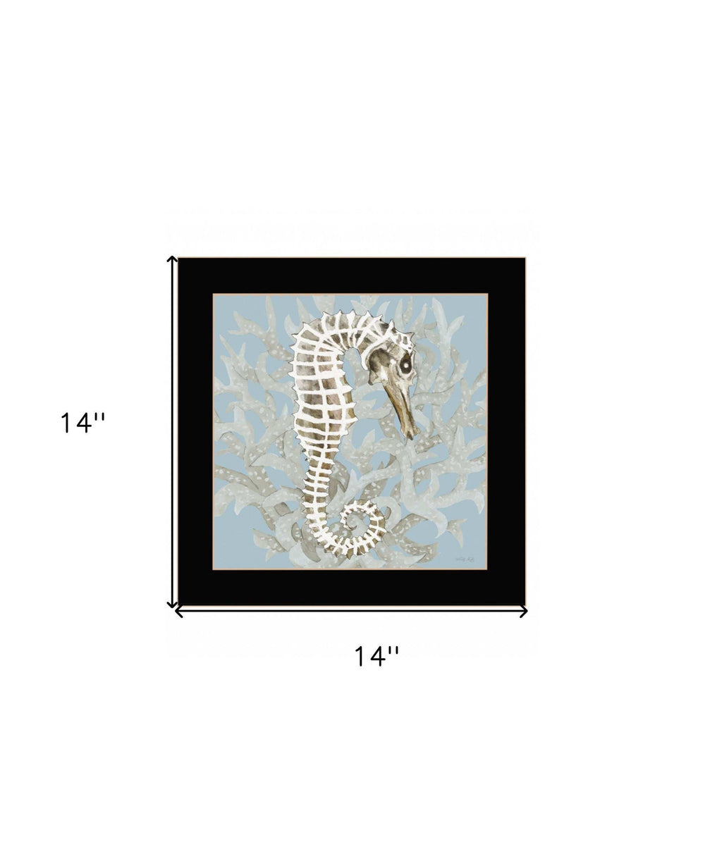 Coral Seahorse I 1 Black Framed Print Wall Art - Homeroots - Flyclothing LLC