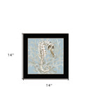 Coral Seahorse I 1 Black Framed Print Wall Art - Homeroots - Flyclothing LLC