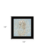 Seahorse and Coral Black Framed Print Wall Art - Homeroots - Flyclothing LLC