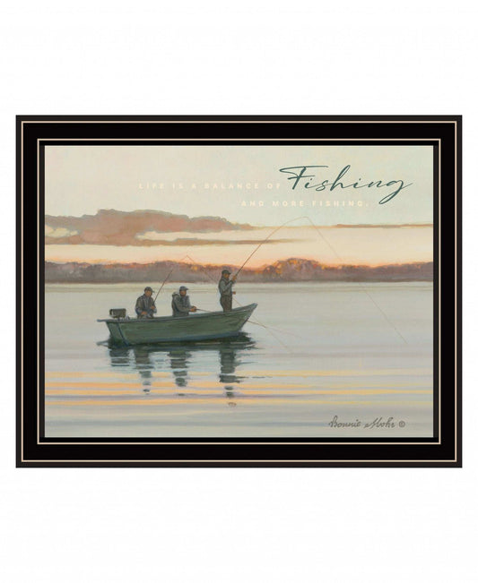 Fishing 1 Black Framed Print Wall Art - Homeroots - Flyclothing LLC