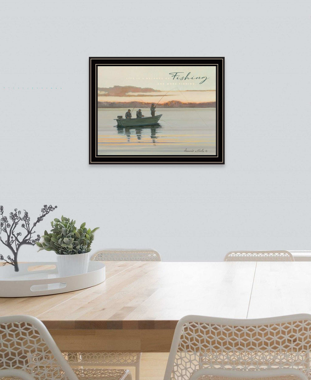 Fishing 1 Black Framed Print Wall Art - Homeroots - Flyclothing LLC