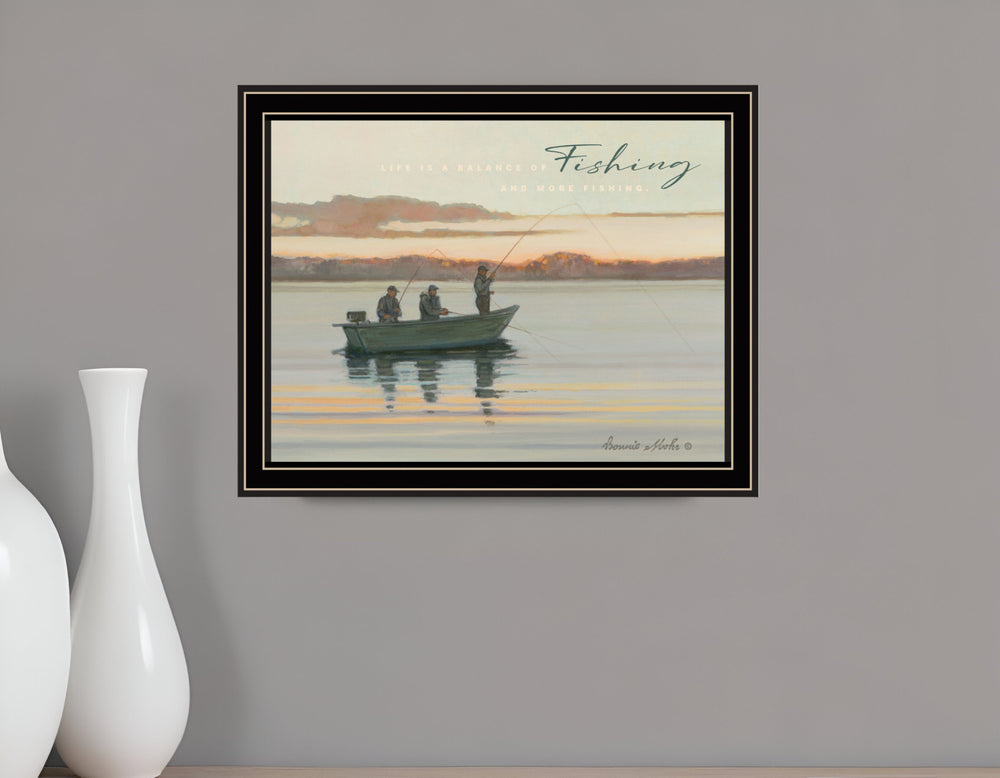 Fishing 1 Black Framed Print Wall Art - Homeroots