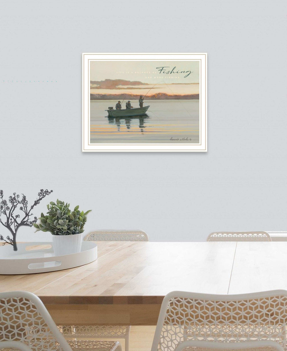 Fishing 2 White Framed Print Wall Art - Homeroots - Flyclothing LLC