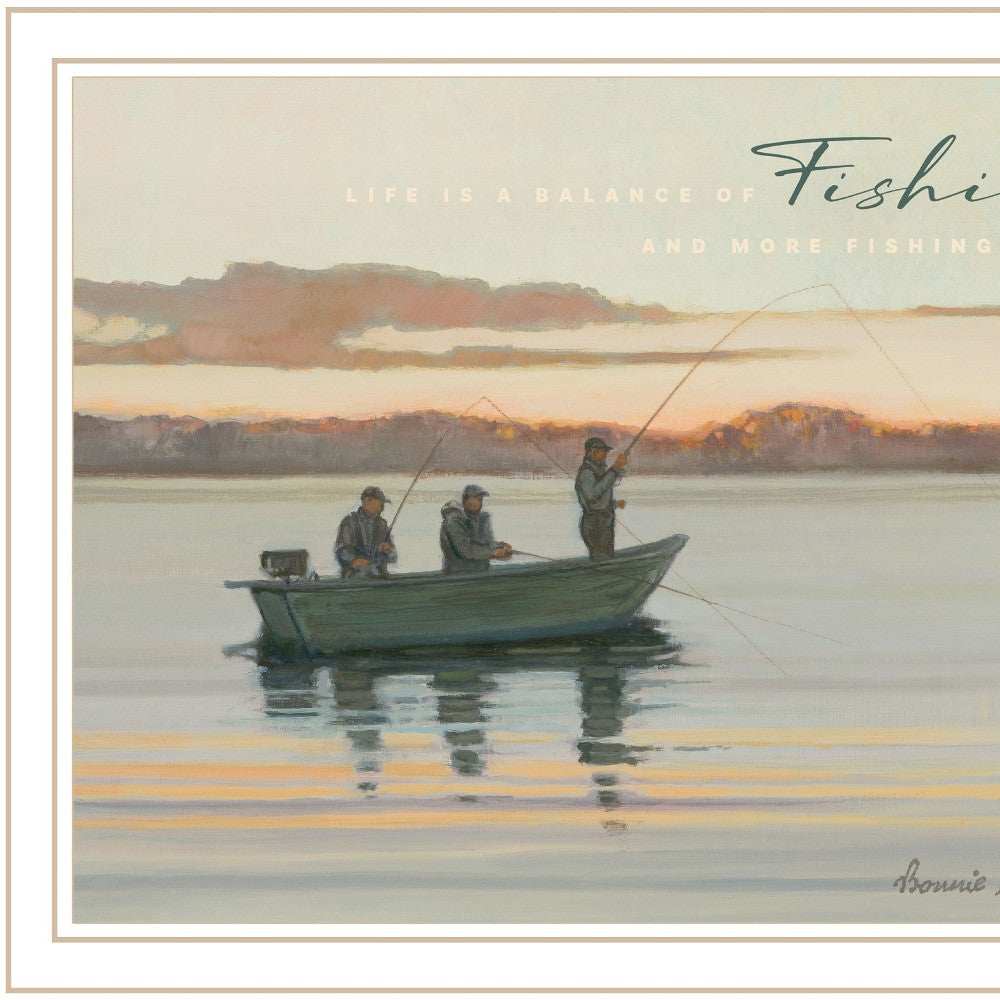 Fishing 2 White Framed Print Wall Art - Homeroots - Flyclothing LLC