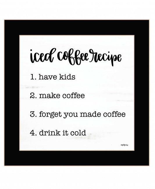 Iced Coffee Recipe 1 Black Framed Print Wall Art - Homeroots - Flyclothing LLC