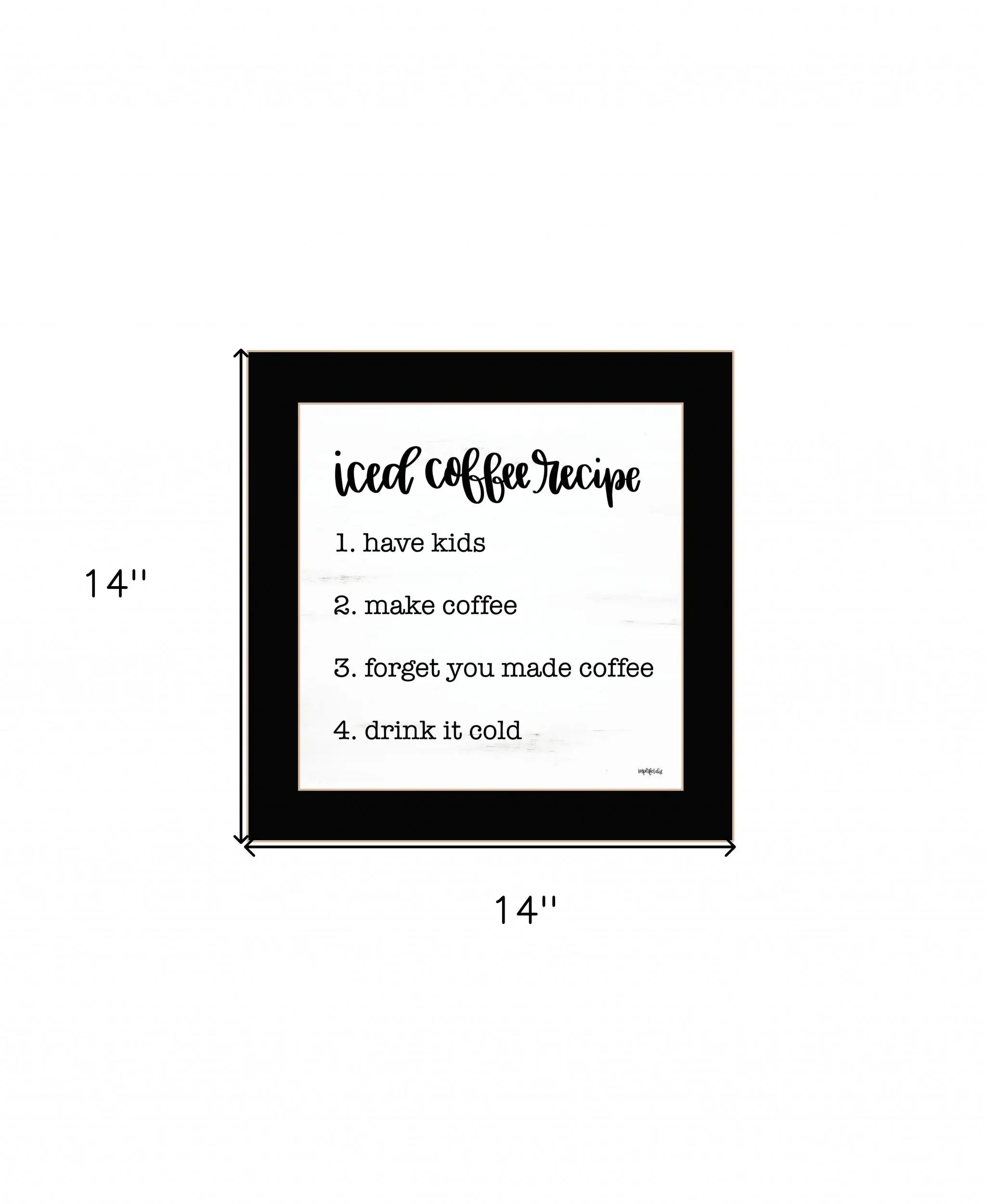 Iced Coffee Recipe 1 Black Framed Print Wall Art - Homeroots - Flyclothing LLC