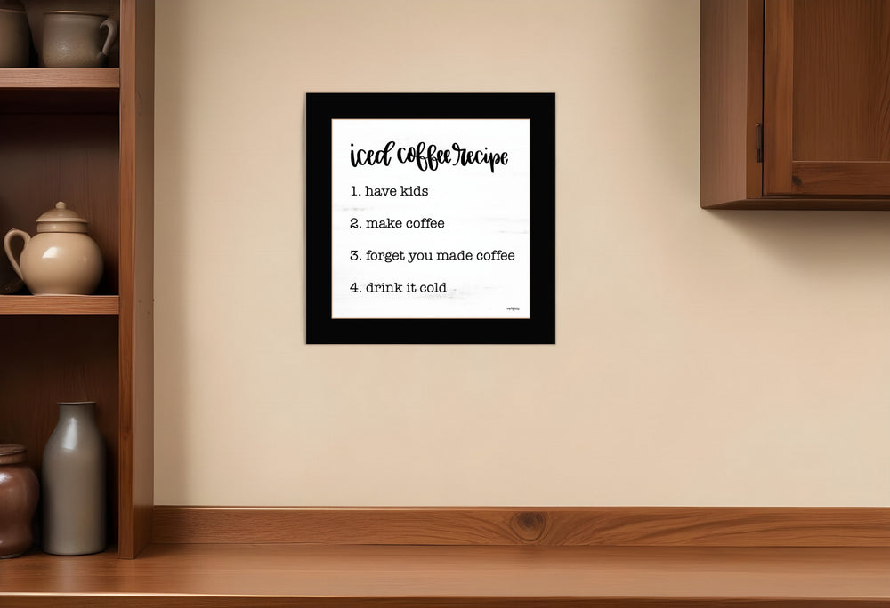 Iced Coffee Recipe 1 Black Framed Print Wall Art - Homeroots