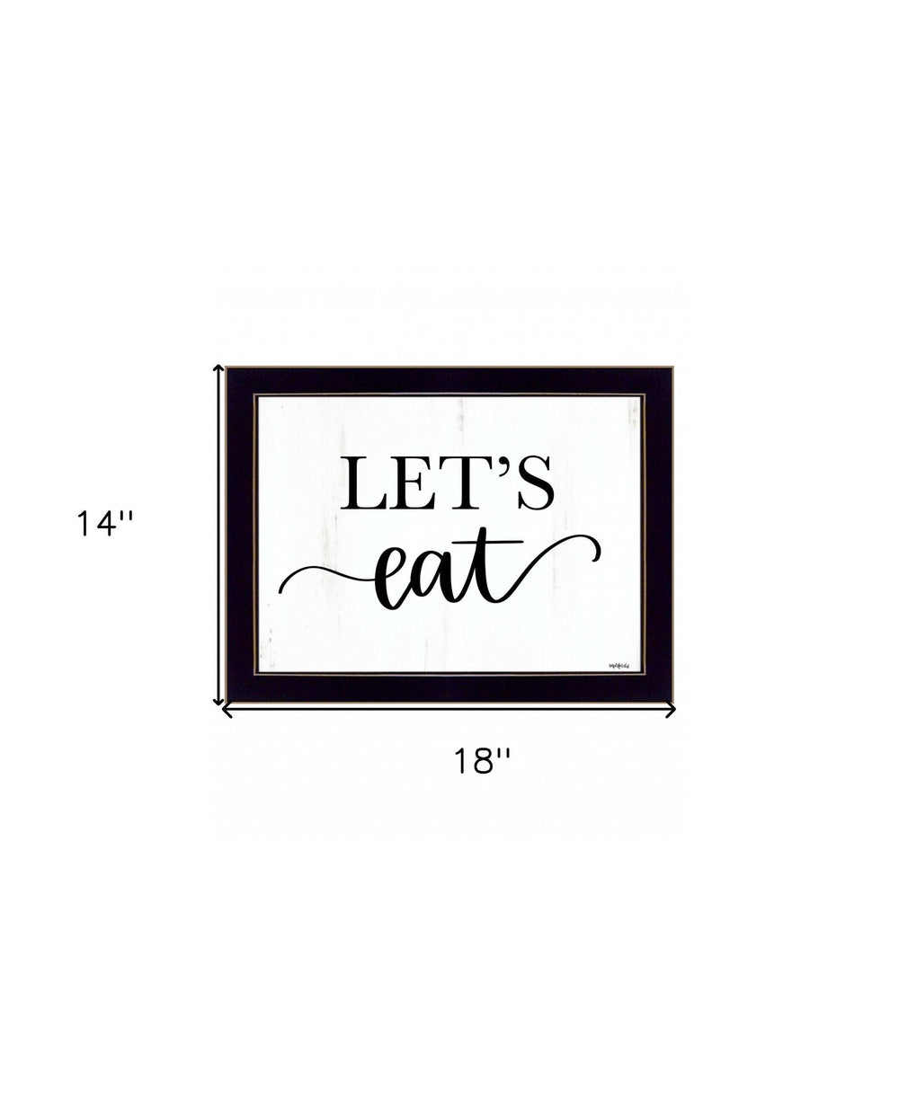 Lets Eat 1 Black Framed Print Kitchen Wall Art - Homeroots - Flyclothing LLC