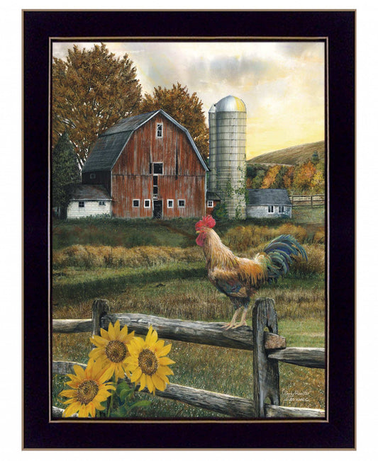 Early Rooster 1 Black Framed Print Wall Art - Homeroots - Flyclothing LLC