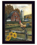 Early Rooster 1 Black Framed Print Wall Art - Homeroots