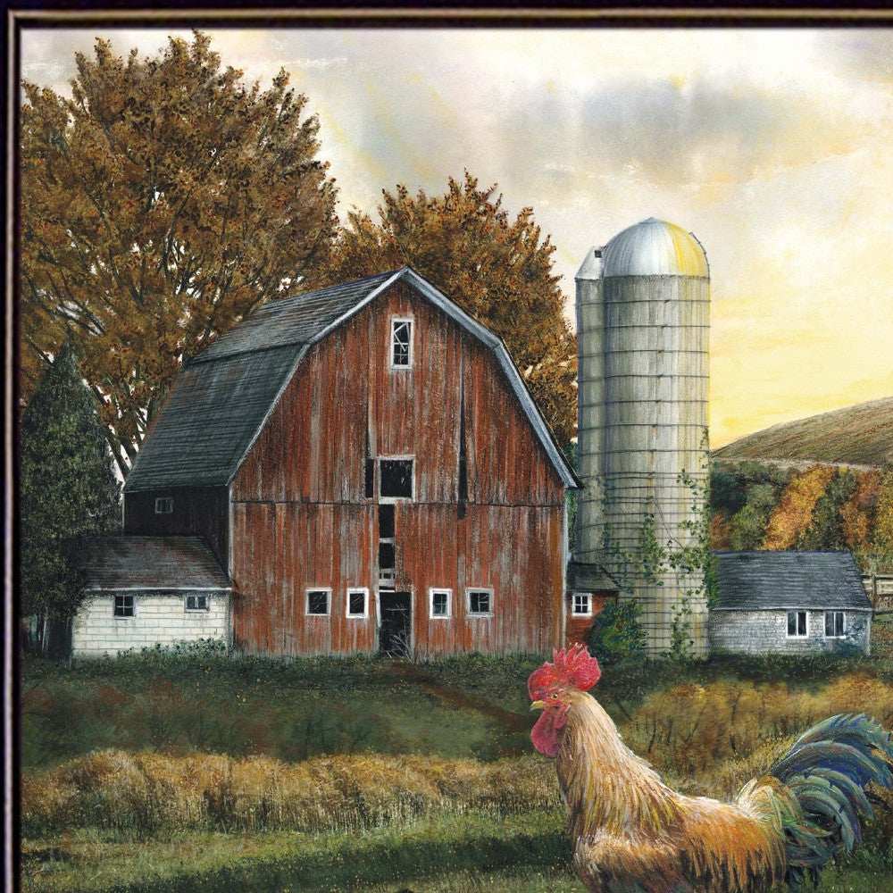 Early Rooster 1 Black Framed Print Wall Art - Homeroots - Flyclothing LLC