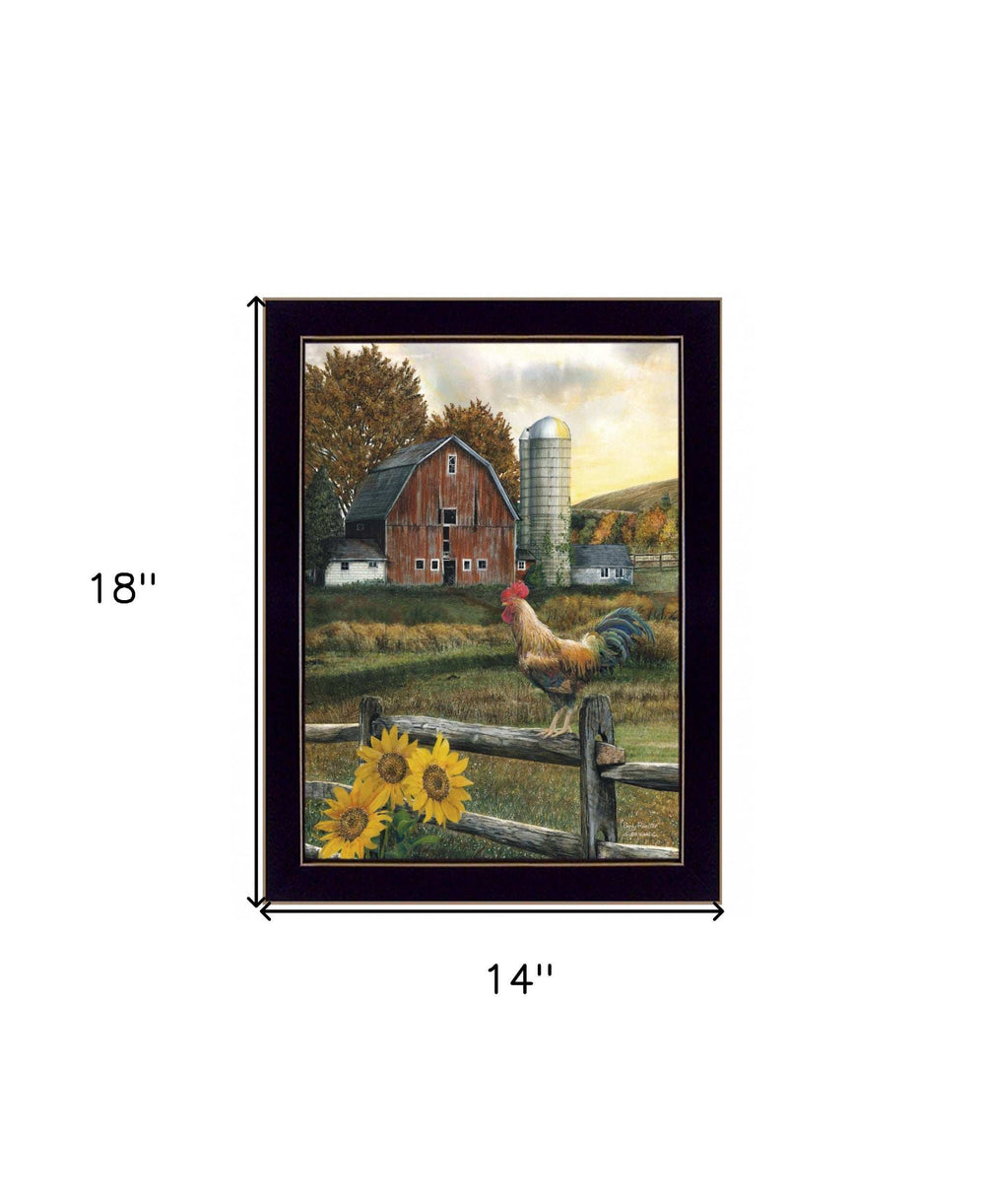 Early Rooster 1 Black Framed Print Wall Art - Homeroots - Flyclothing LLC