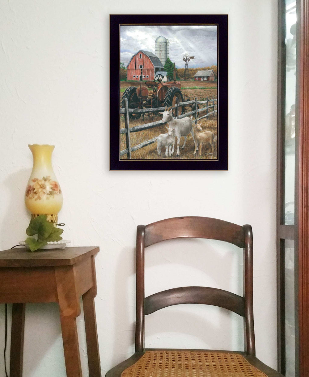The Old Tractor 1 Black Framed Print Wall Art - Homeroots - Flyclothing LLC