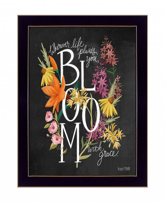 Bloom with Grace 1 Black Framed Print Wall Art - Homeroots - Flyclothing LLC