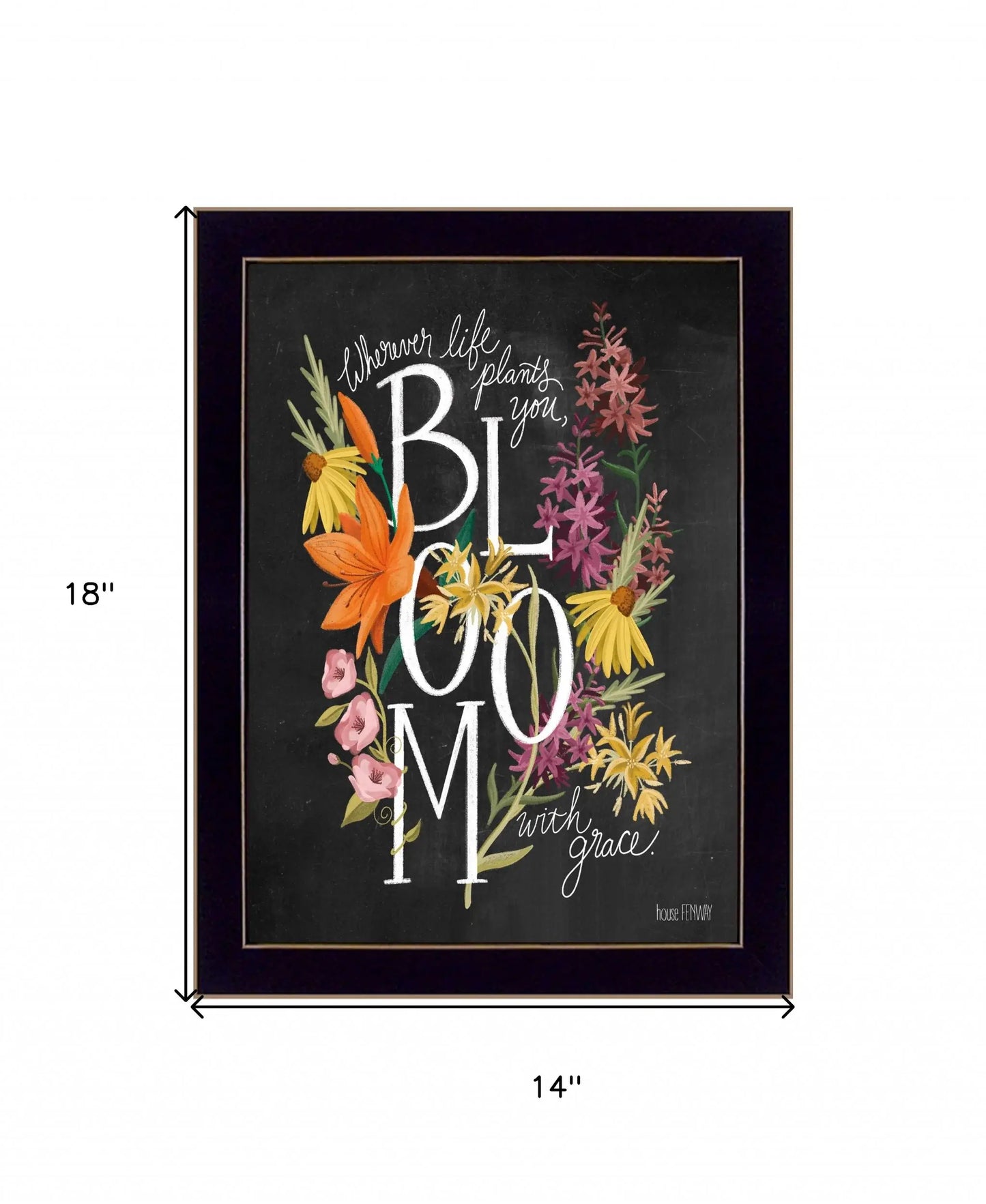 Bloom with Grace 1 Black Framed Print Wall Art - Homeroots - Flyclothing LLC