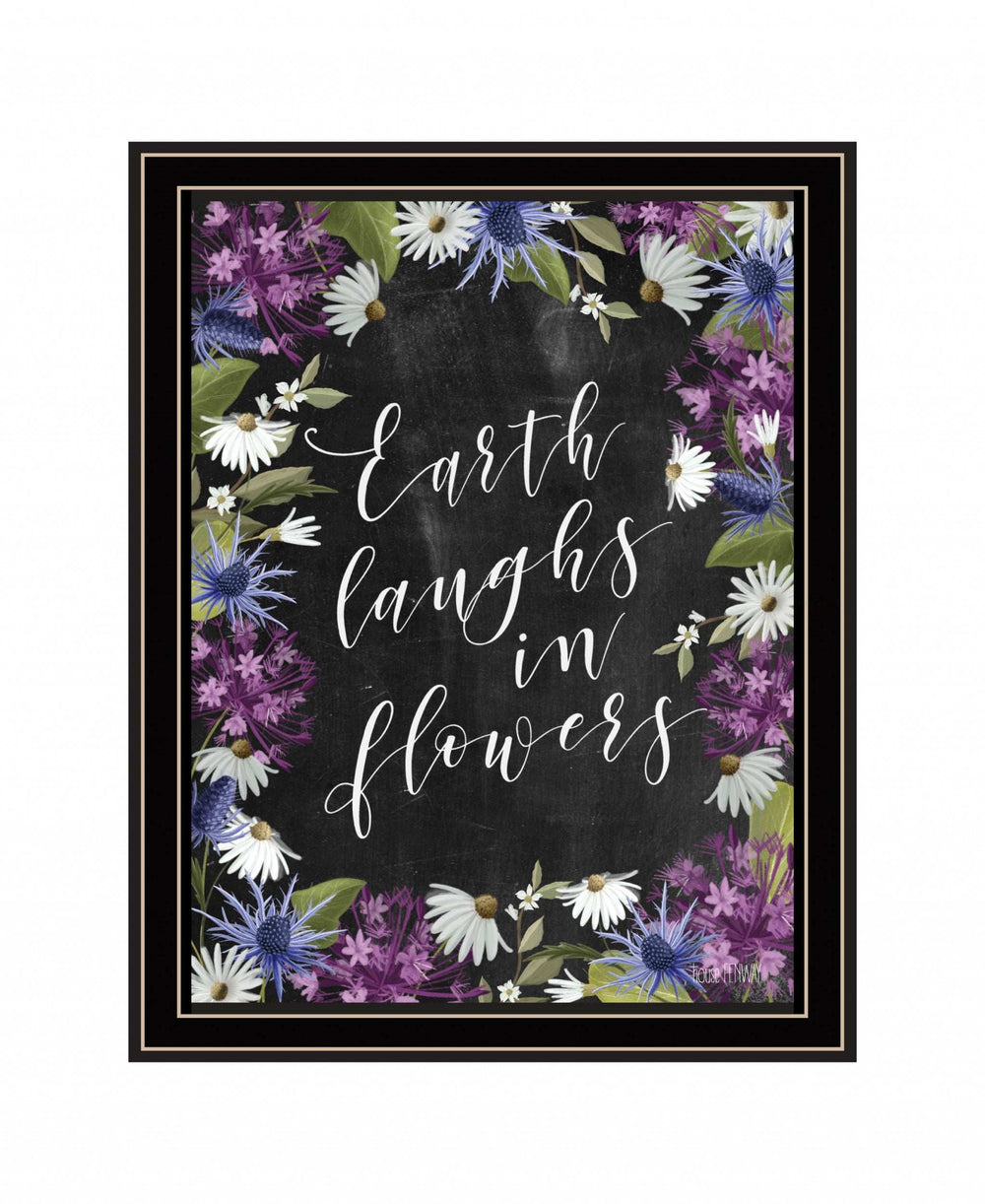 Earth Laughs in Flowers 1 Black Framed Print Wall Art - Homeroots - Flyclothing LLC