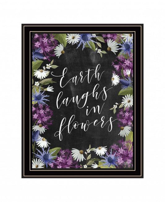 Earth Laughs in Flowers 1 Black Framed Print Wall Art - Homeroots - Flyclothing LLC