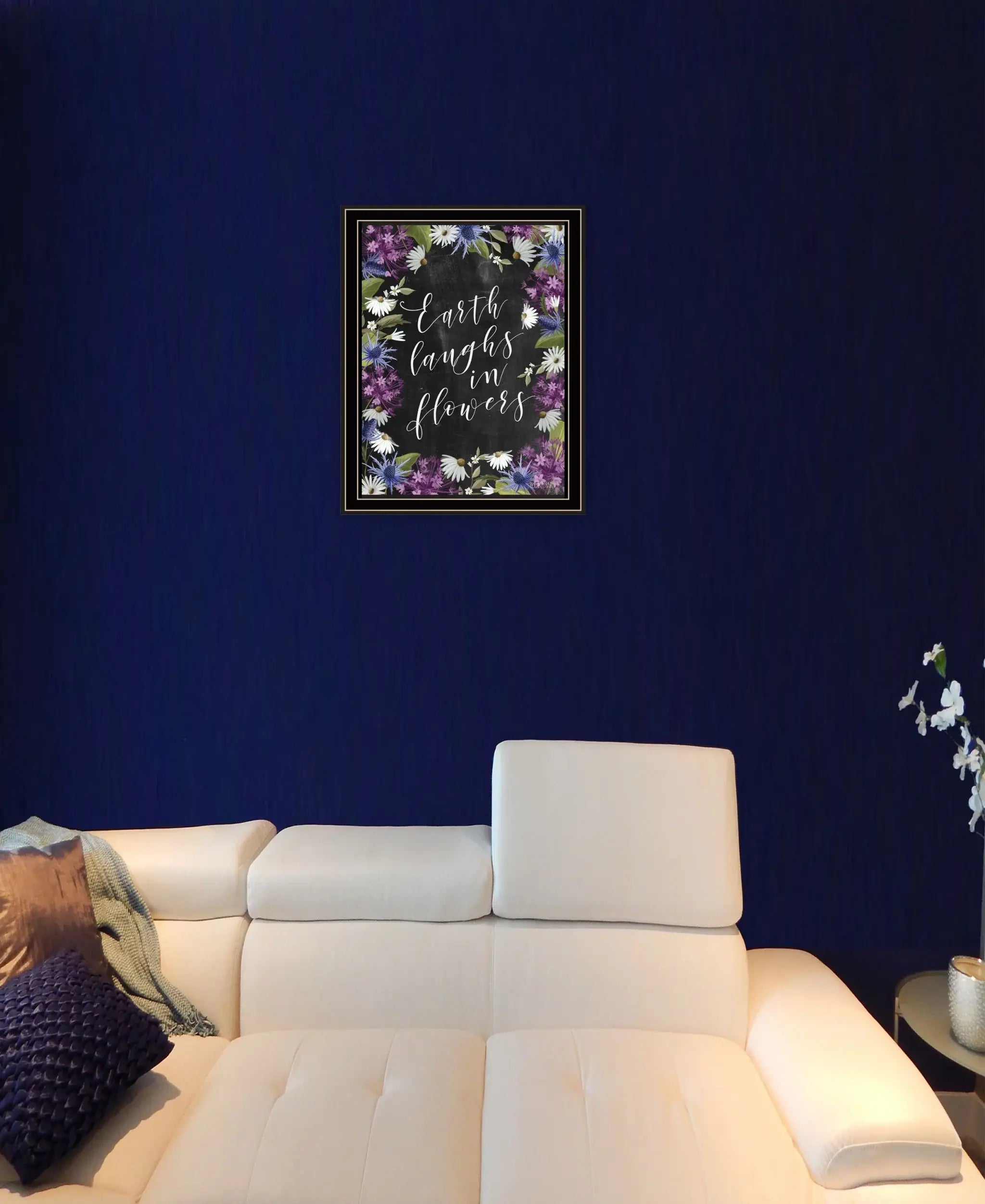 Earth Laughs in Flowers 1 Black Framed Print Wall Art - Homeroots - Flyclothing LLC