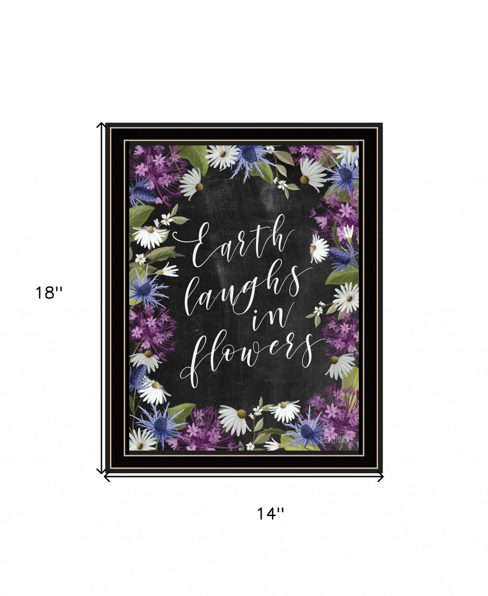 Earth Laughs in Flowers 1 Black Framed Print Wall Art - Homeroots - Flyclothing LLC